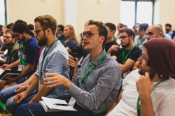 Questions from the audience during an oral presentation