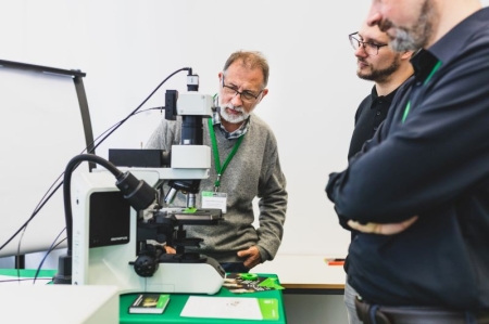 Zygmunt 'Karol' Gryczynski during a practical session at the Time-resolved Fluorescence Course