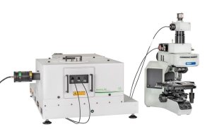 The FluoMic add-on combining a FluoTime 300 and a microscope.