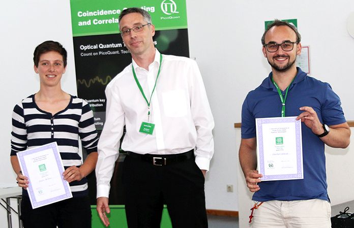 Naomi Holland (left) and Ekkehart Schmift (right) - winners of the 2018 Student Award at the Quantum Symposium