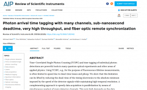 Paper on photon arrival time tagging