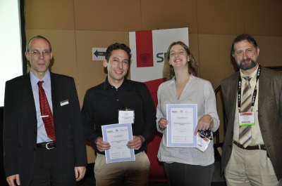 Julie S. Biteen and Daniel Aquino - winner young investigator award at BIOS 2011 along with the jury