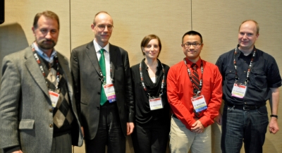 Esther Wertz and Ying S. Hu - winner young investigator award at BIOS 2013 along with the juryBios13 winner