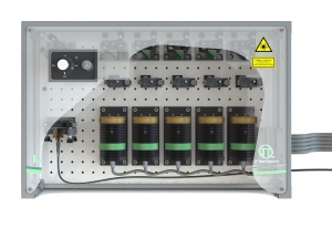 LCU with 5 laser heads, top view | Laser Combining Unit (LCU)