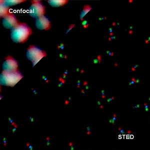 Triple-color STED imaging of DNA origamis