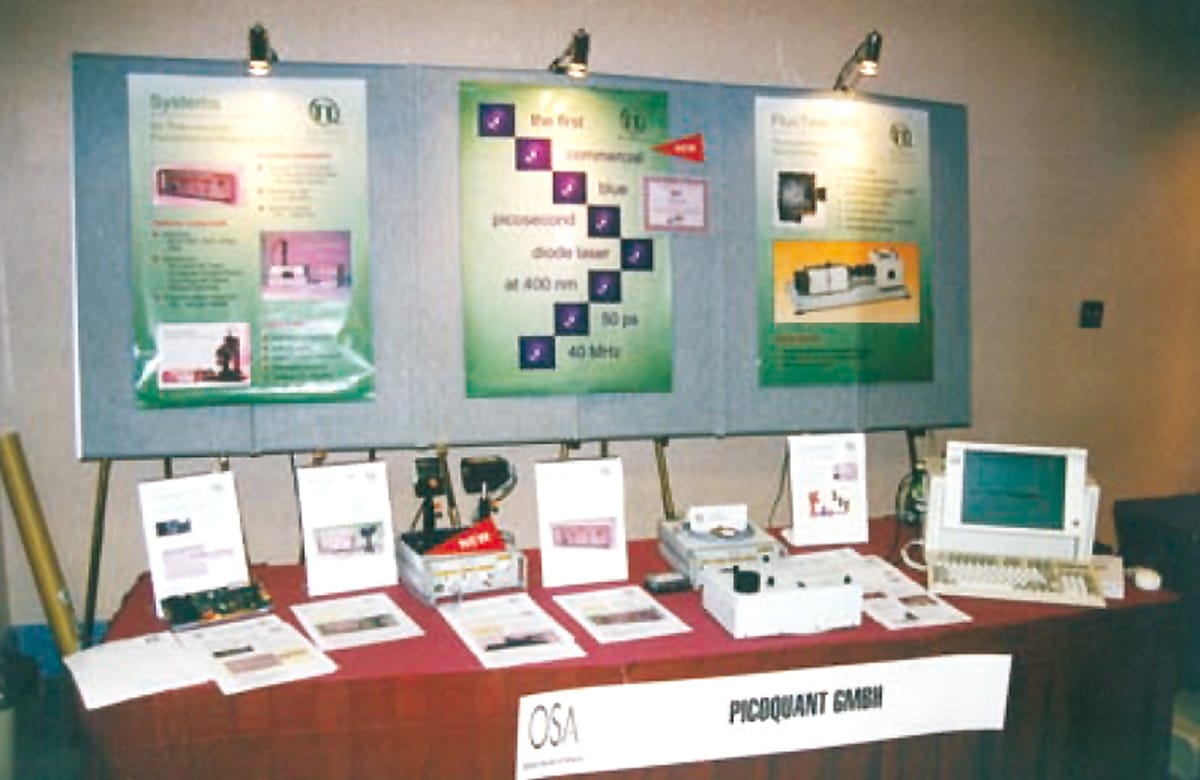 PicoQuant booth at the Laser - World of Photonics conference in 1997.