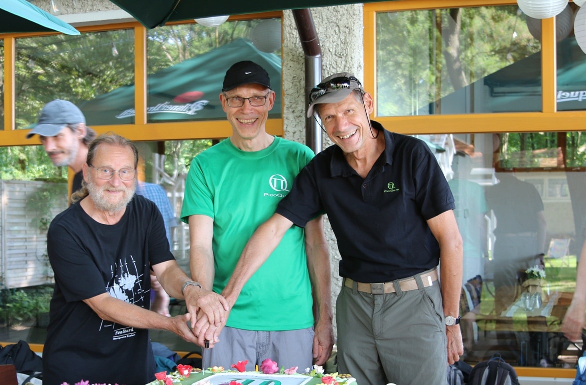 Founders of PicoQuant celebrating the 25th company anniversary