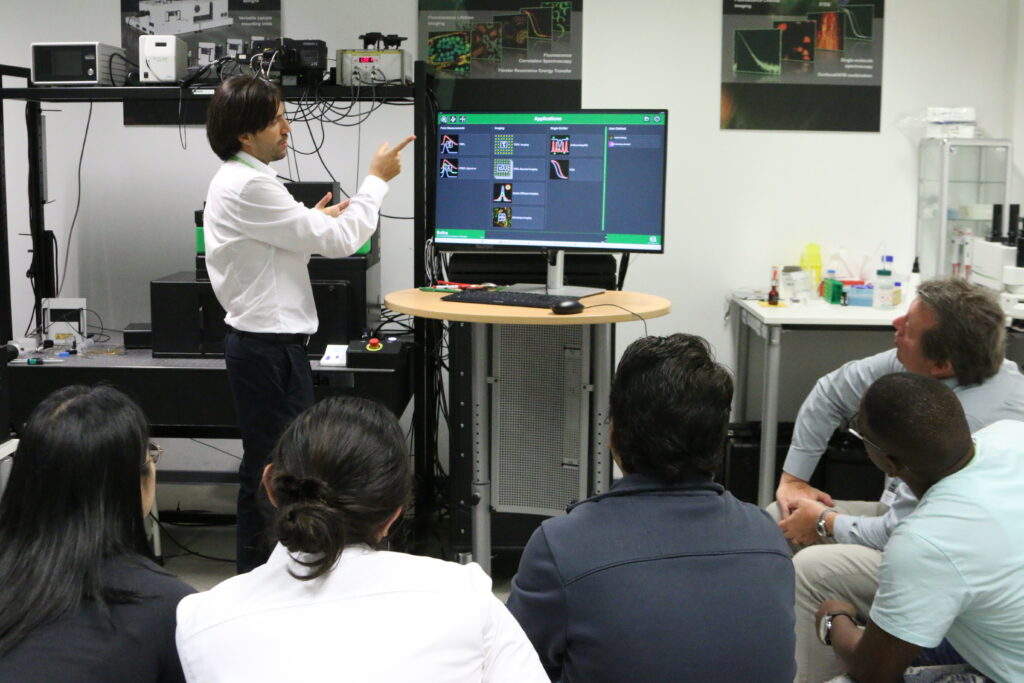 Man demonstrating TRPL measurements and Solira Software