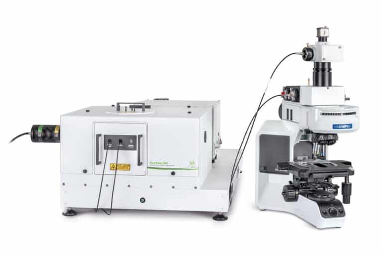 FluoMic connected to external spectrometer for micro-photoluminescence measurements
