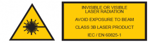 Laser Safety Warning Label (Class 3B)