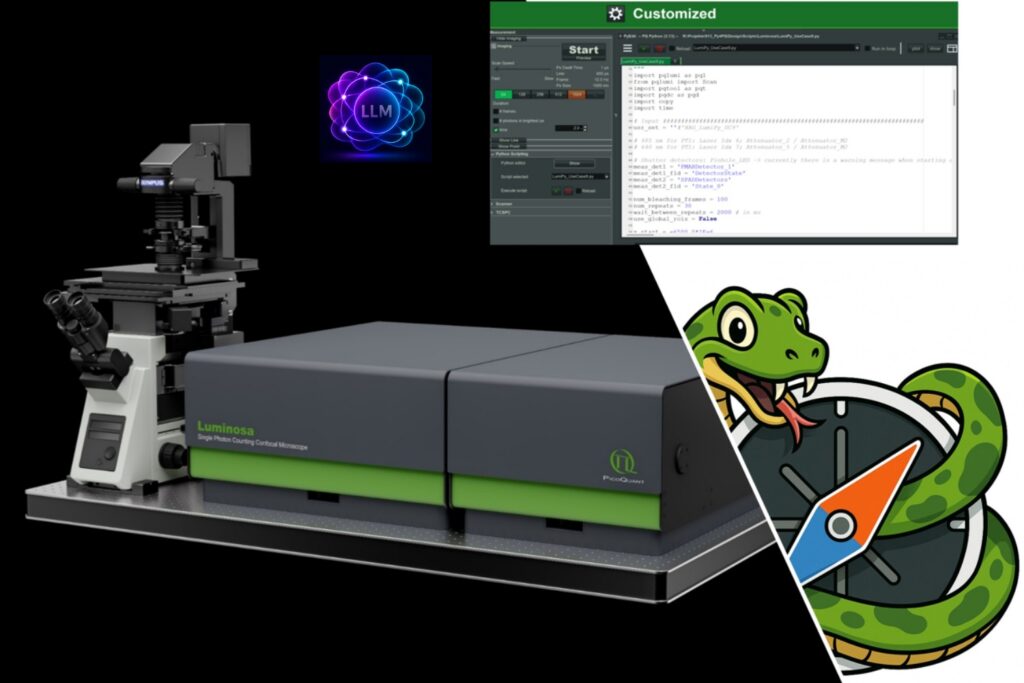 LumiPy connects Luminosa to Python-based workflow development, enabling feedback-adaptive microscopy workflows and opening a path toward LLM-assisted script generation, parameter optimization, and experiment documentation.