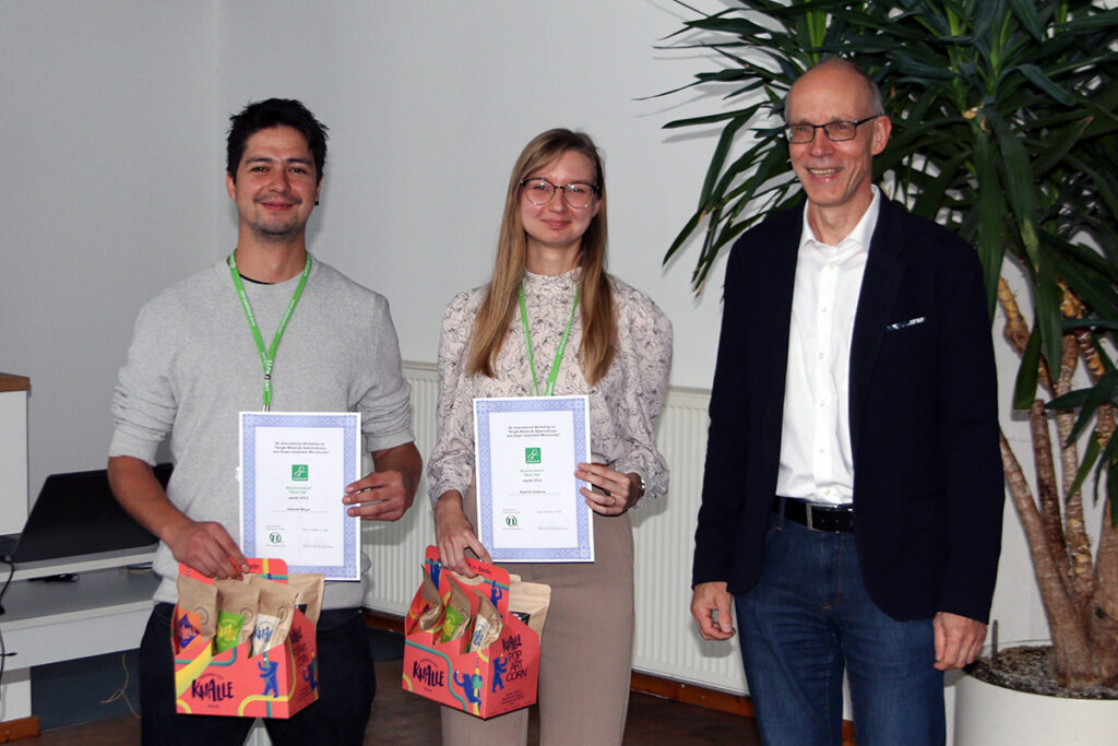 Winners of the student award at the workshop on single molecule spectroscopy